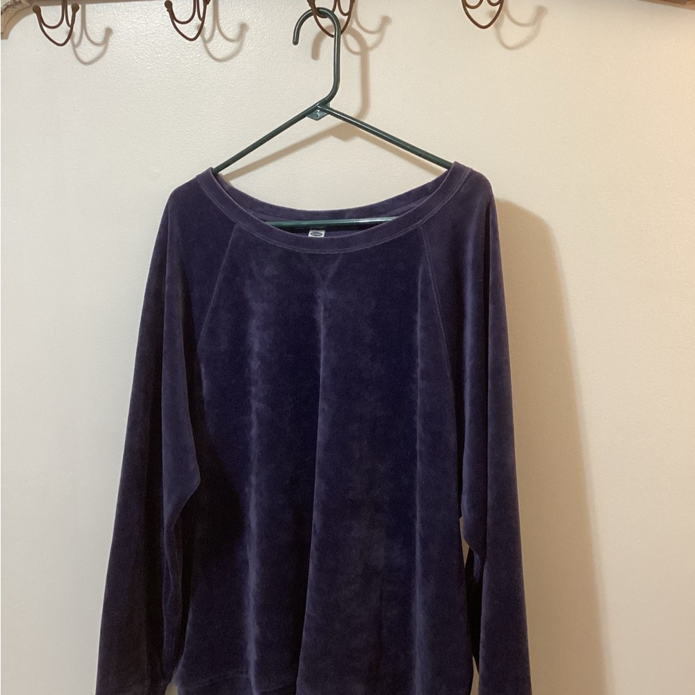 Vintage Old Navy Women's velvety sweatshirt Navy XXL